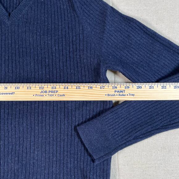 Massimo Dutti womens Large cashmere wool sweater Navy Blue - Picture 4 of 7